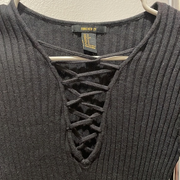 Forever 21 Lace-Up Crossover Sweater Top - Picture 5 of 5